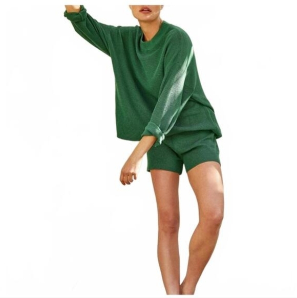Free People Sweaters - Free People Beach Green Malibu Solid Surf set Knit Sweater Size Meduim